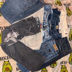 Huge flared low waisted jean bundle(8 pairs)